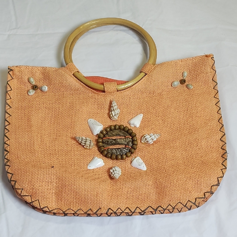 Orange Embellished Women's Bag 12X16"